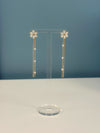 Flower & Pearl Chain Drop Earrings