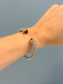  Twisted Cuff w/ Black Stone