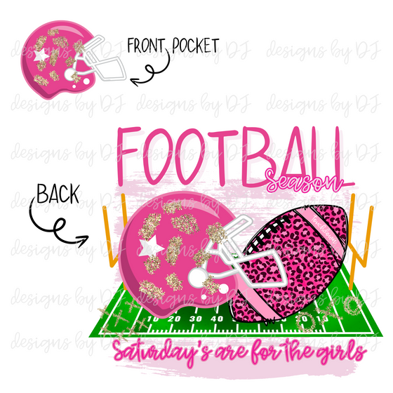 Football Pink Glitter w/ Pocket Design Digital Download