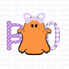 BOO Bow Ghost - Purple Gingham