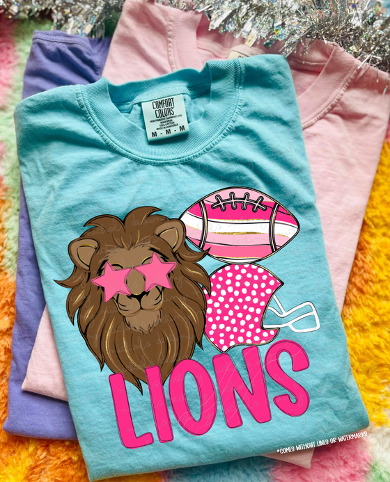 Lions Pink Preppy Mascot