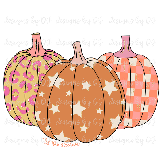 Glitter Pumpkin Trio Digital