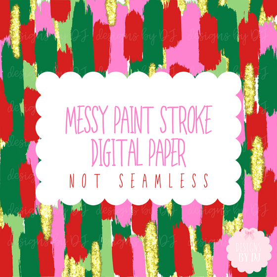 BUNDLE of 4 Messy Paint Stroke Digital Paper