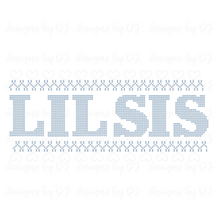  Faux Embroidered “LIL SIS” with Hearts DIGITAL Download