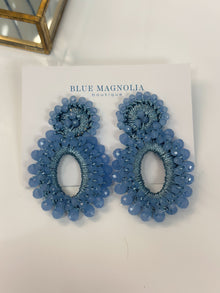  Dusty Blue Beaded Earrings