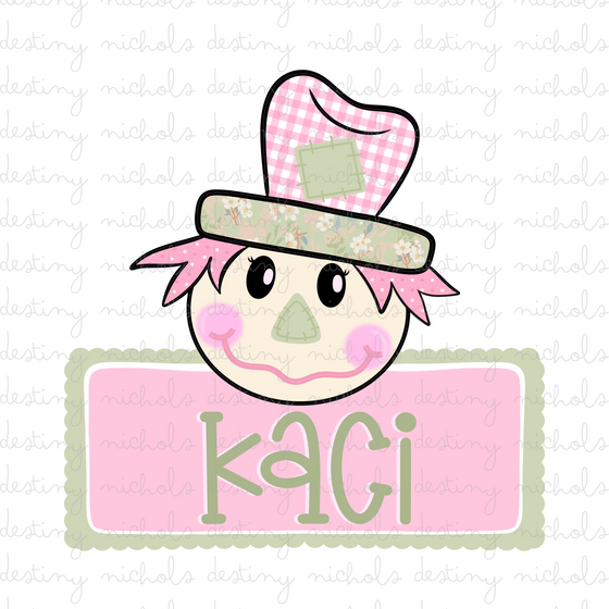 Scarecrow Girl Name Patch