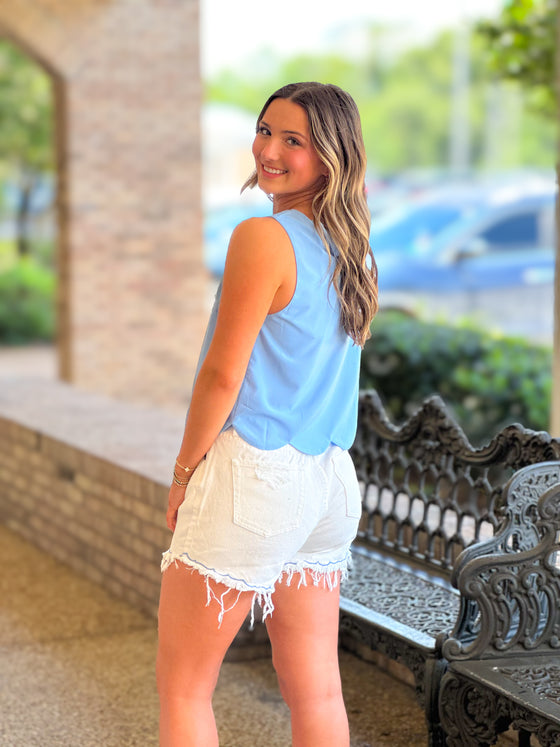 Scalloped Hem Blouse