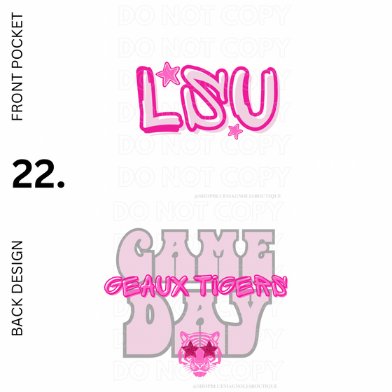 LSU Preppy Digital - (Front Pocket & Back Design)