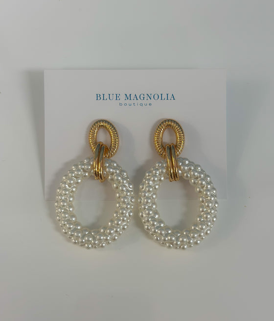 Pearl Oval Earrings