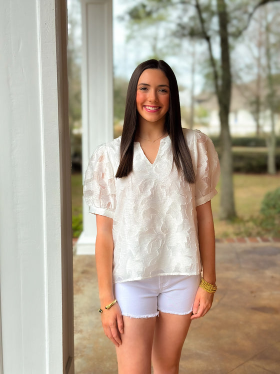 Frayed White Jean Shorts