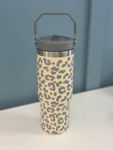 Leopard Gray Water Bottle - 30 OZ