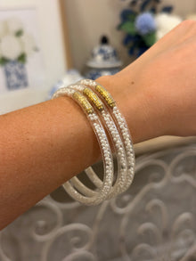  Pearl & Gold Jelly Tube Bangles - Set of 3