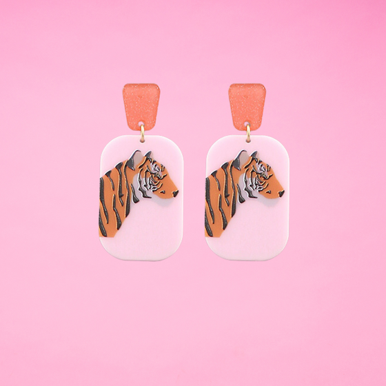 Disco Tiger Earrings